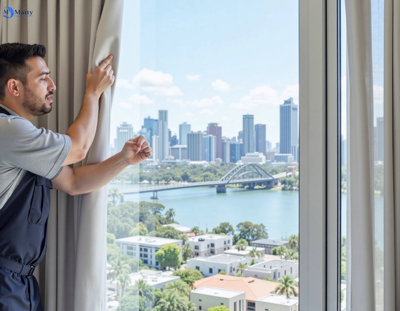 Professional curtain steam cleaning service robertson QLD by Matty Curtain Cleaning