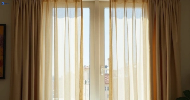 Dull dusty drapes in robertson before professional cleaning